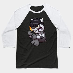 Goth Teddy Bear With Lighter Baseball T-Shirt